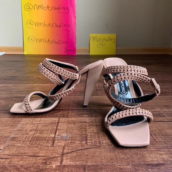 Tom Ford woven strappy fiber open toe tan sandals - Picture 9 of 16